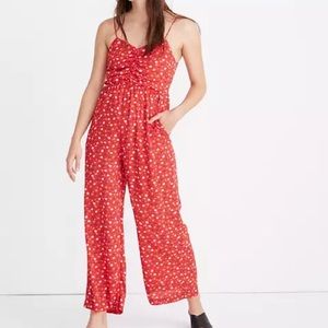 Madewell Ruched Wide Leg Jumpsuit 12T